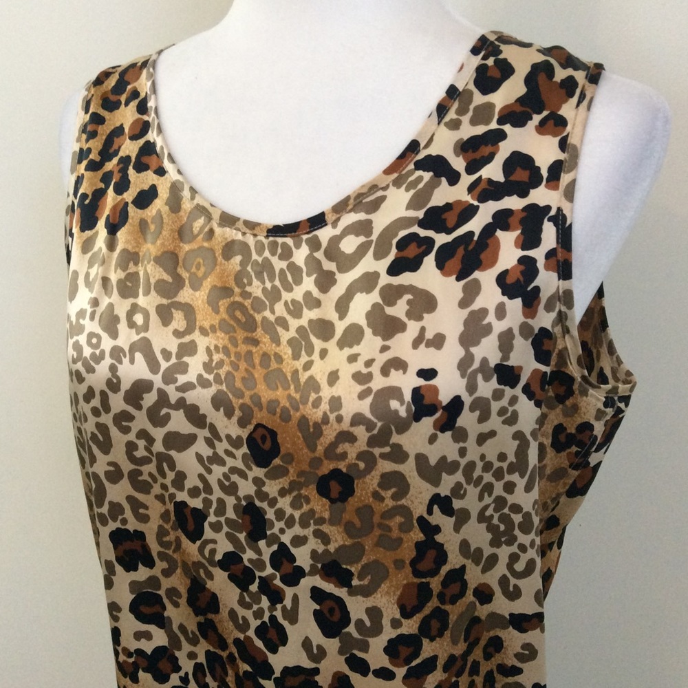 Cheetah Print Jacket & Cami Set Silk Quilted Sz S Dorman Mob Wife - Picture 7 of 10